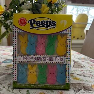 Peeps Bunny String Lights 10 LED 5ft Battery Operated Easter Decor NWT